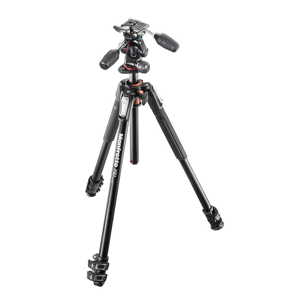 Manfrotto 190 aluminium 3-section tripod with head