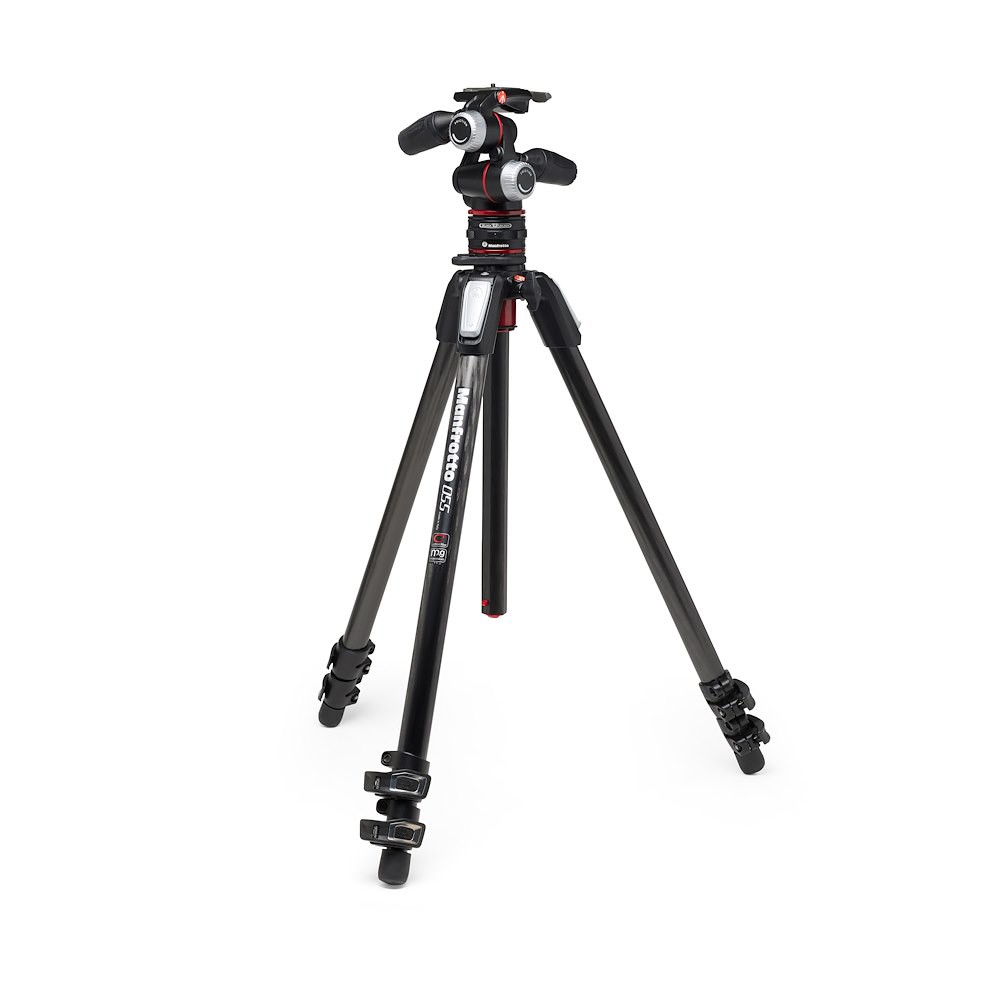 Manfrotto 055 Carbon 3-Section Tripod with 3-Way Head + MOVE